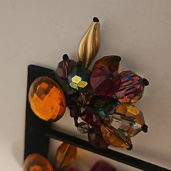 Colored Crystal Beads & AB Beads on Clip-on Earrings - Picture 5 of 6